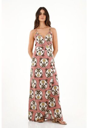 Vestido Largo Con Diseño Cruzado Para Mujer