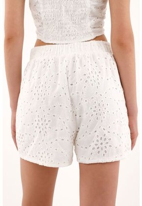 Topmark Bermuda Crudo Con Pretina Elástica En Ojalillo Para Mujer