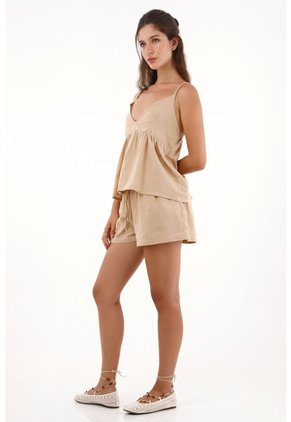 Topmark Camisa Con Tiras De Manualidad Trenzada Crudo Para Mujer