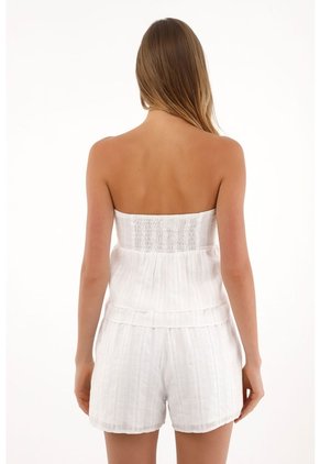 Topmark Camisa Strapless Con Bolero Crudo Para Mujer