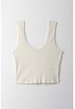 Topmark Camiseta Crop En Rib Crudo Con Textura Suave Para Mujer de topmark
