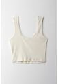 Topmark Camiseta Crop En Rib Crudo Con Textura Suave Para Mujer de topmark