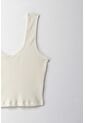 Topmark Camiseta Crop En Rib Crudo Con Textura Suave Para Mujer de topmark
