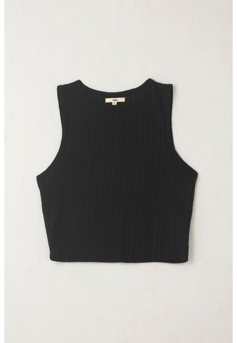 Topmark Camiseta Manga Sisa Tejida Negra Para Mujer topmark