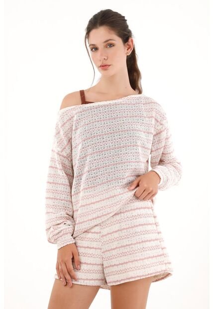 Topmark Buzo Cuello Bandeja A Rayas Para Mujer