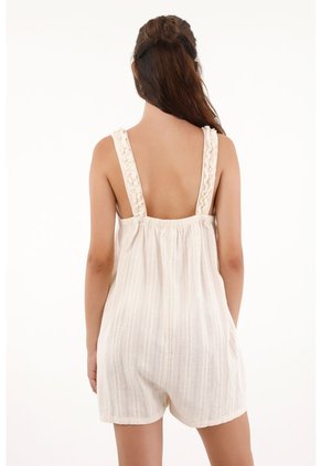 Topmark Enterizo Corto Tipo Mono Crudo Para Mujer