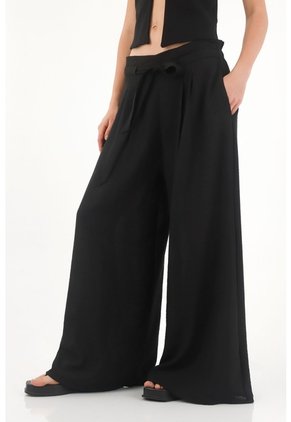 Topmark Pantalón Wide Leg Amplio Negro Para Mujer