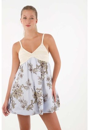 Topmark Vestido Floral Abombachado Para Mujer