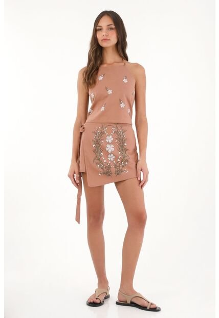 Topmark Camisa Halter Con Estampado De Flores Para Mujer