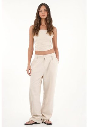 Topmark Pantalón Recto Clásico Crudo Para Mujer