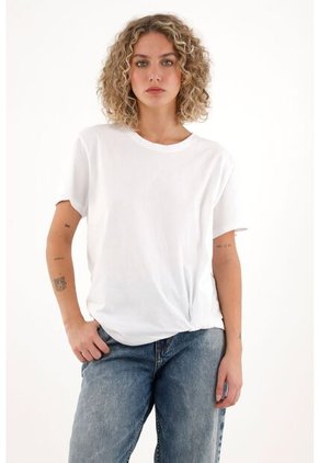 Topmark Camiseta Con Detalle Anudado Blanca Para Mujer