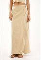 Topmark Falda Larga Con Detalles Ondeados Cruda Para Mujer de topmark