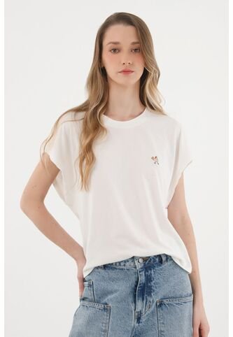 Topmark Camiseta Crudo Con Bordado Decorativo Para Mujer topmark