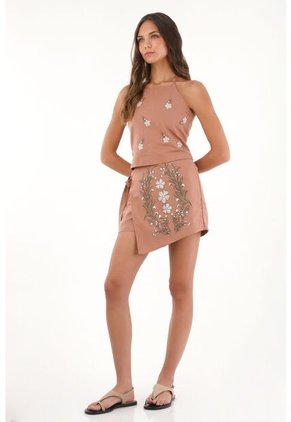 Topmark Falda Short Cruzada Con Estampado De Flores Para Mujer