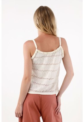 Topmark Top Para Mujer Poliéster Crudo Recto Con Lazo Frontal