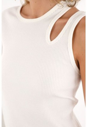 Topmark Camiseta De Una Sola Manga Crudo Para Mujer