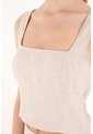 Camisa Crudo De Manga Sisa Para Mujer de topmark