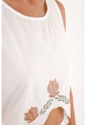 Topmark Camisa Manga Sisa Crudo Para Mujer