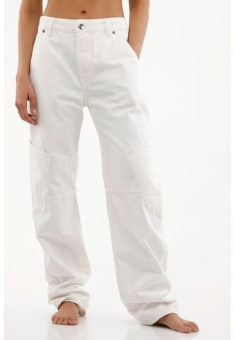 Topmark Pantalón Recto Crudo Con Bolsillos Laterales Para Mujer topmark
