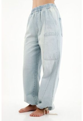 Jean De Silueta Amplia Azul Para Mujer