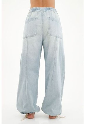 Jean De Silueta Amplia Azul Para Mujer