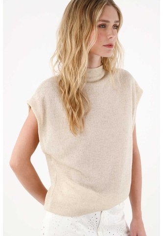 Topmark Camiseta Oversize De Cuello Alto De Ajuste Cómodo Para Mujer topmark