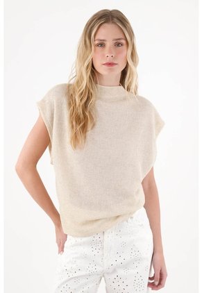 Topmark Camiseta Oversize De Cuello Alto De Ajuste Cómodo Para Mujer