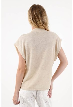 Topmark Camiseta Oversize De Cuello Alto De Ajuste Cómodo Para Mujer