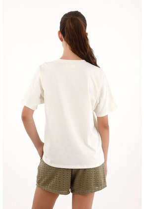 Topmark Camiseta En 100% Algodón Con Bolsillo Crudo Para Mujer