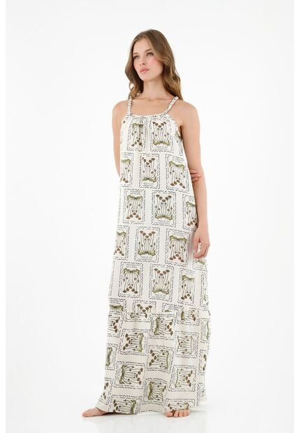 Topmark Vestido De Tiras Trenzadas Estampado Para Mujer