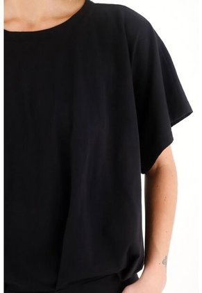 Topmark Camiseta Con Prenses En Delantero Negra Para Mujer