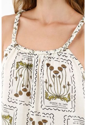 Topmark Vestido De Tiras Trenzadas Estampado Para Mujer