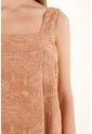 Topmark Vestido Corto Café De Tiras Y Bolero En Ruedo Para Mujer de topmark