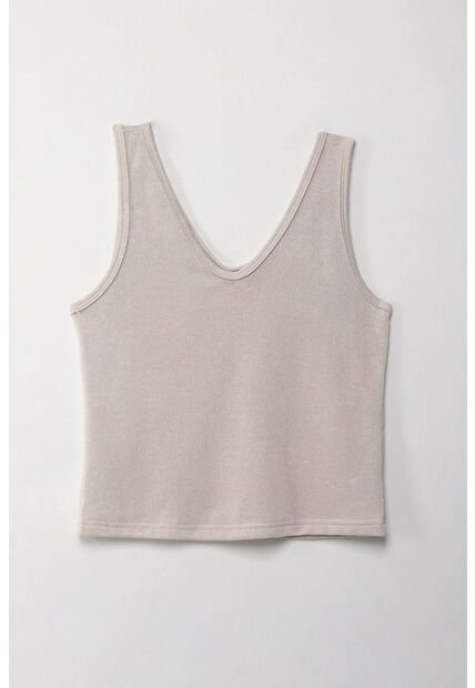 Topmark Camiseta Básica Manga Sisa Crudo Para Mujer