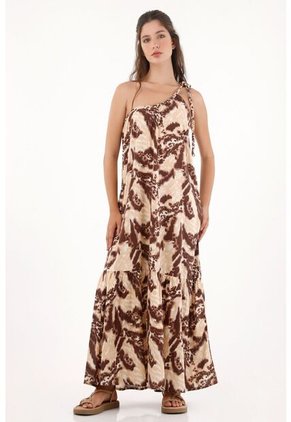 Topmark Vestido Largo One Shoulder Estampado Para Mujer