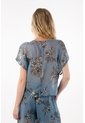 Topmark Camisa Con Transparencia Azul Para Mujer de topmark