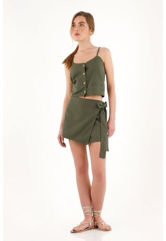 Topmark Falda Short Verde Con Ajuste En Costado Para Mujer topmark