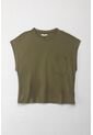 Topmark Camiseta Manga Corta Con Bolsillo Verde Para Mujer de topmark