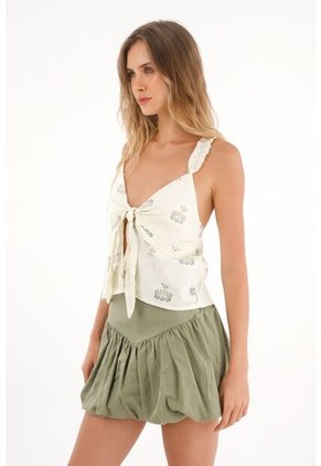 Topmark Camisa De Tiras Que Anuda En Delantero Estampada Para Mujer