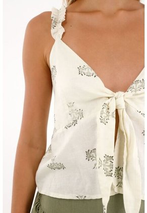 Topmark Camisa De Tiras Que Anuda En Delantero Estampada Para Mujer