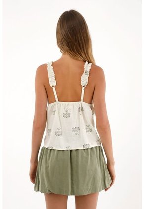 Topmark Camisa De Tiras Que Anuda En Delantero Estampada Para Mujer