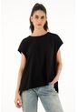 Topmark Camiseta Negra De Silueta Amplia Para Mujer de topmark