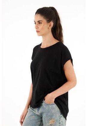 Topmark Camiseta Negra De Silueta Amplia Para Mujer