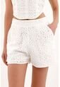 Topmark Bermuda Crudo Con Pretina Elástica En Ojalillo Para Mujer de topmark