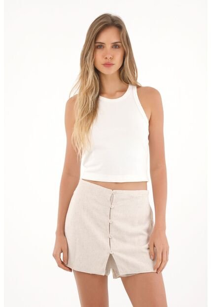 Topmark Falda Short Con Botones Crudo Para Mujer