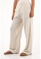 Pantalón Con Textura Bota Recta Crudo Para Mujer de topmark
