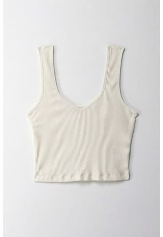 Topmark Camiseta Crop En Rib Crudo Para Mujer topmark