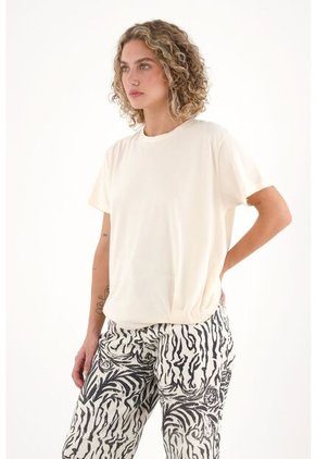 Topmark Camiseta Con Detalle Anudado Crudo Para Mujer