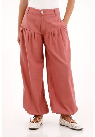 Pantalón Jogger De Silueta Amplia Rosado Para Mujer topmark