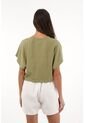Camiseta Crop Amplia Verde Para Mujer de topmark